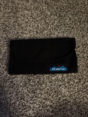 Kavu Black Wallet with Blue Logo Patch